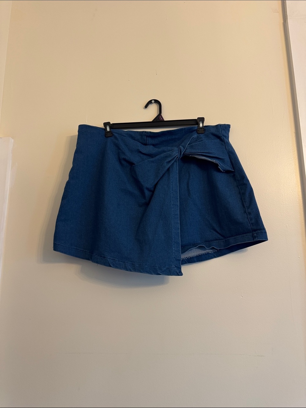 Denim Tie-Front Women's Skort - Blue